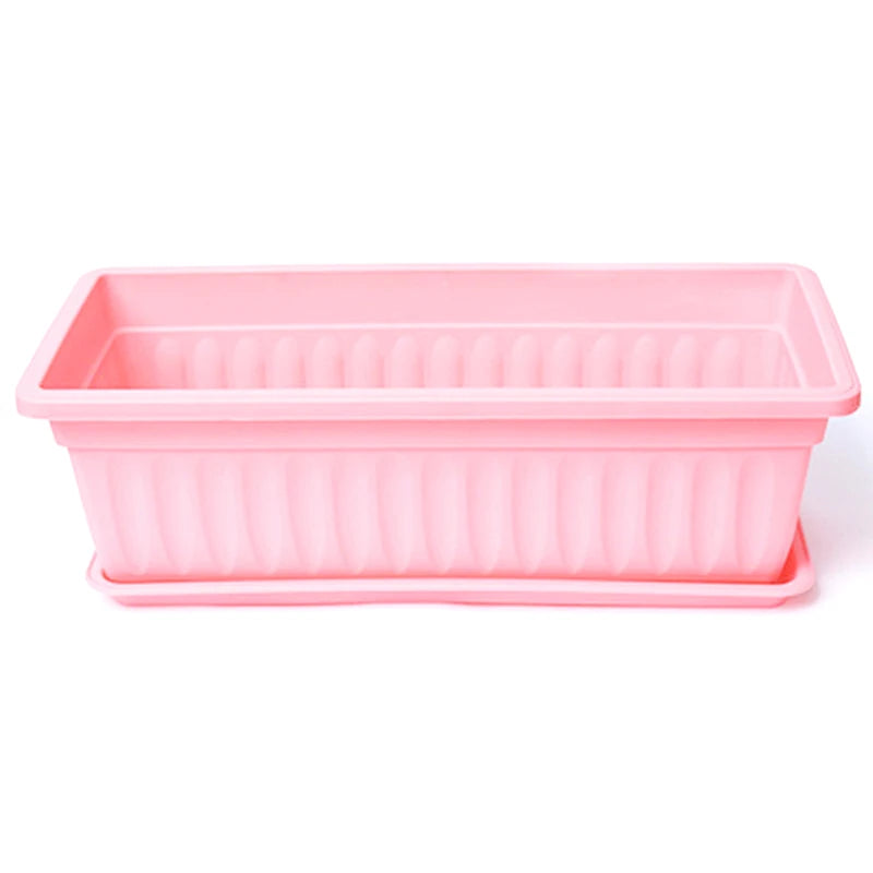 Breathable Plastic Rectangular Flowerpots 1Set Vegetable Planters For Balcony Indoor Gardening Plant Pot Home Garden Decor