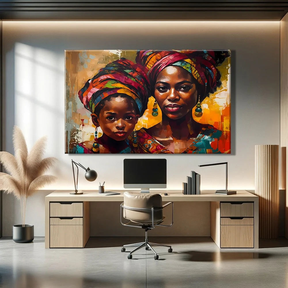 African Women Art Painting Poster Colourful Abstract African American Wall Art African Canvas Paintings Home Bedroom Decor