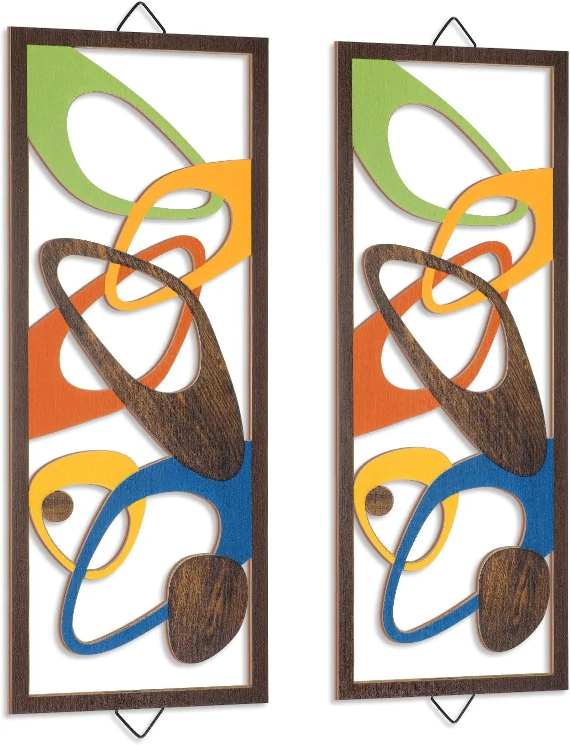 2Pcs 40cm Modern Decor Elegance Wall Accents Wood Abstract Decor Geometric Panels for Interior Panel Wood Art Home Living Room