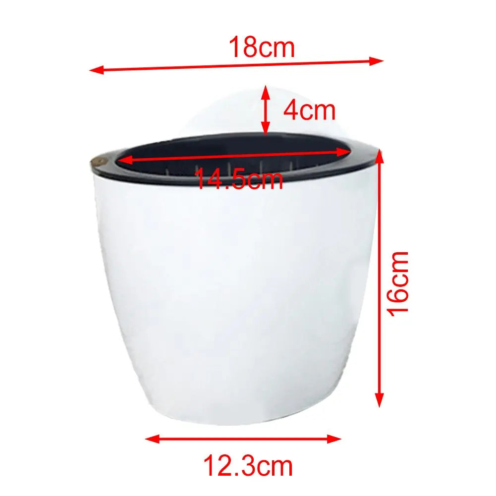 Wall-mounted Flower Pot Automatic Water-absorbing Plastic Green Dill Soil Or Hydroponics System Pot For Wall Balcony Flower Pot