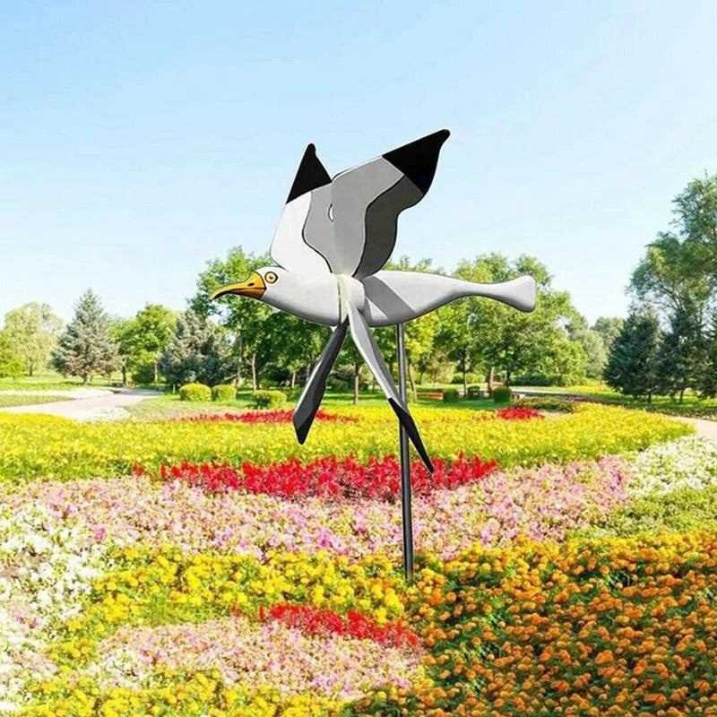 Outdoor Beach Grassland Garden Seagull Windmill Holiday Simulation Bird Personalized Courtyard Decoration Gift Accessories