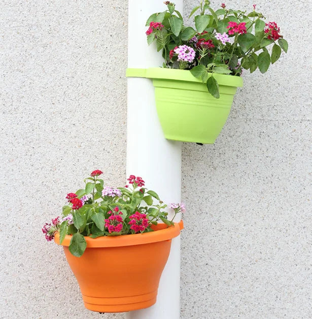 Hanging Flower Pot Creative Basket Storage Gutter Downspout Flowerpot Indoor Useful Railing Hanging Planter Plastic Flower Pot