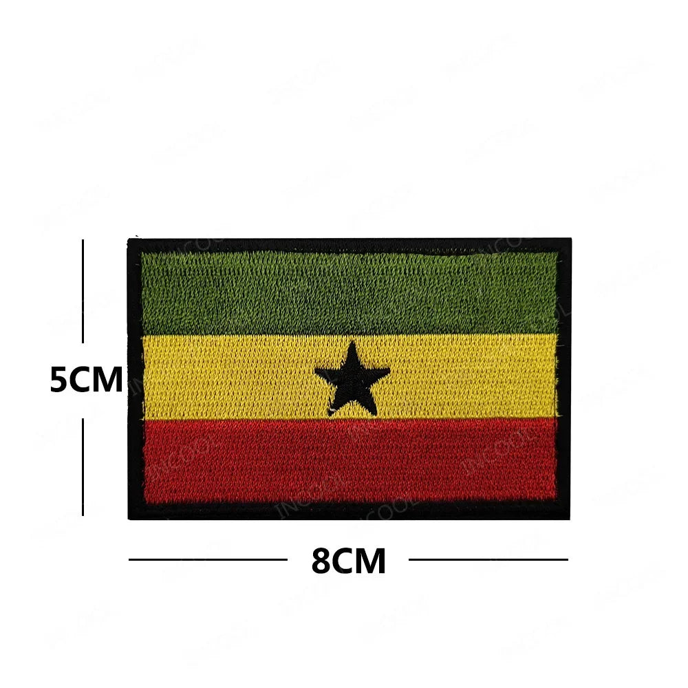 Africa National Flag Embroidered Patches Nigeria South Africa Morocco Eswatini Mauritius Armband Appliques Shoulder Flags Badges