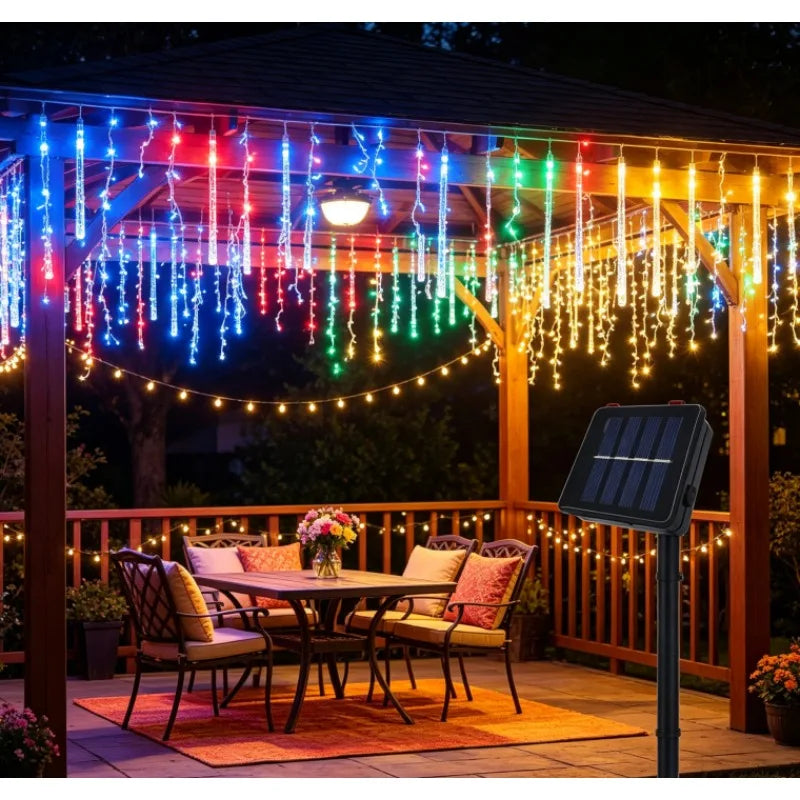 Waterproof Solar Ice Bar LED String Lights Outdoor Lamp For Wedding Party Garden Courtyard Holiday Home Furnishing Decor light