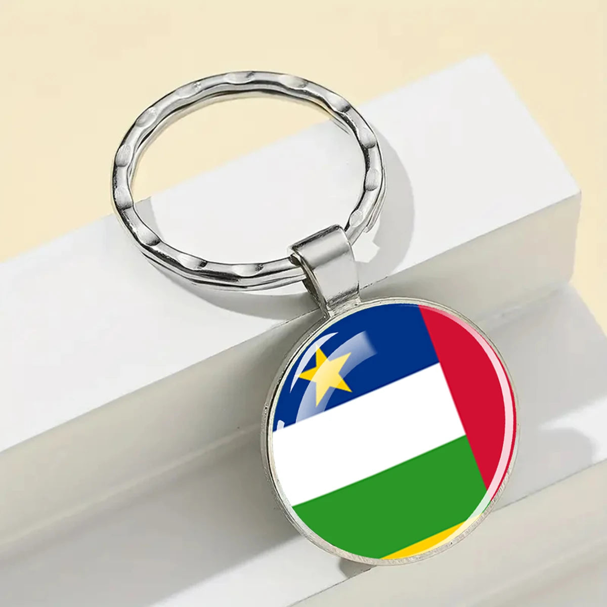 African National Flags Keychain Africa Country Algeria South African Morocco Egypt Nigeria Flag Glass Key Chain Patriot Gift