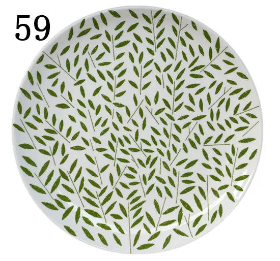 Eastern Horse Decorative Plate Plant Bird Parrot Illustration Dish Round Ceramic Tray for Home Decoration Luxury Porcelain Craft