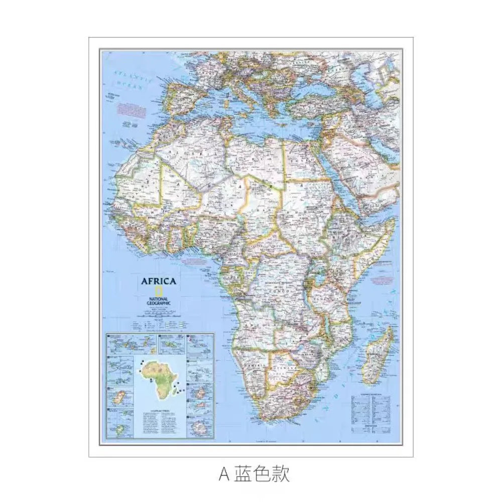 Large African Map Wall Art Posters Home Decoration Prints High-quality Cotton Canvas Painting For WALL, Best Gift for Traveler