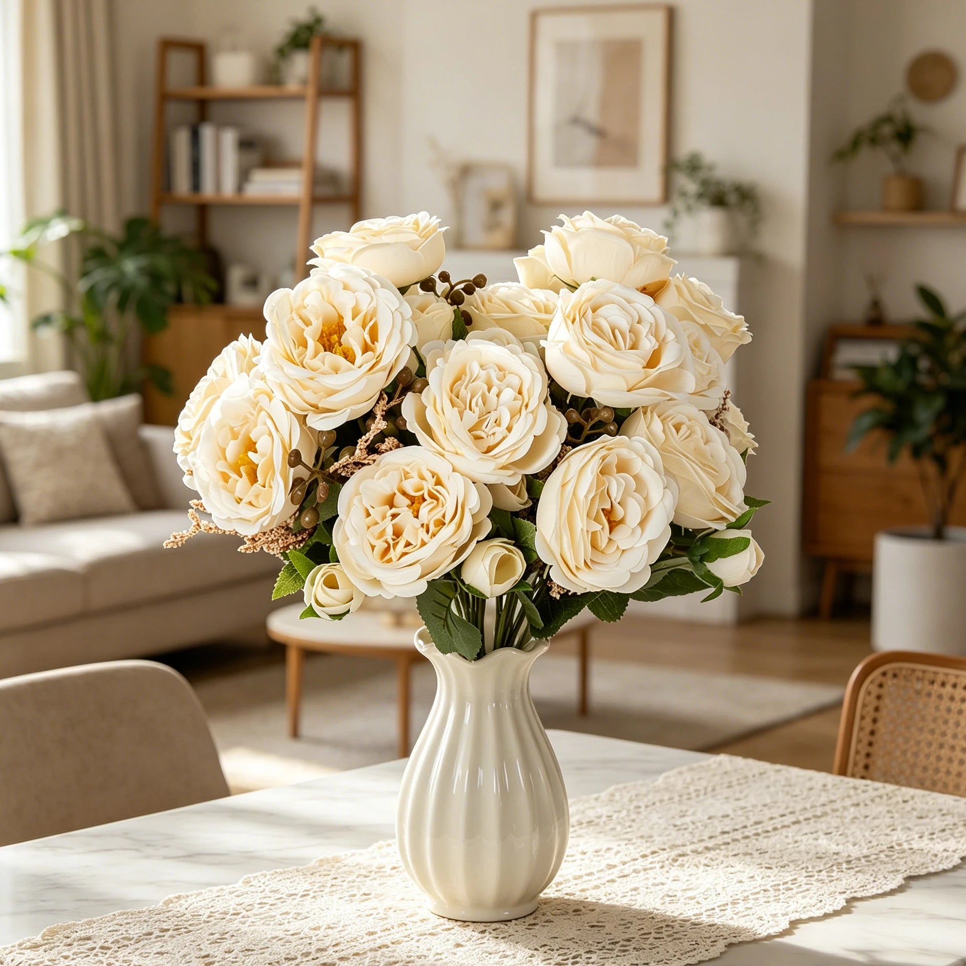 Artificial Flowers Peony Home Wedding Room Autumn Decora Festival Party Garland Outdoor Garden Diy Gifts Furnishing Silk Roses