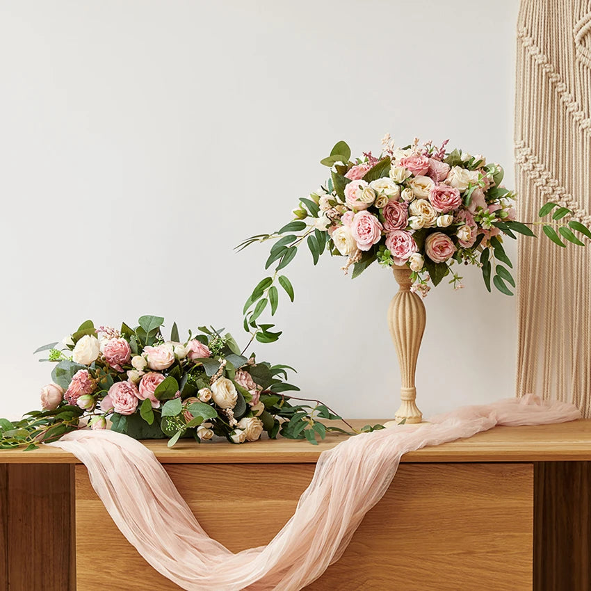 Artificial Flowers Peony Home Wedding Room Autumn Decora Festival Party Garland Outdoor Garden Diy Gifts Furnishing Silk Roses