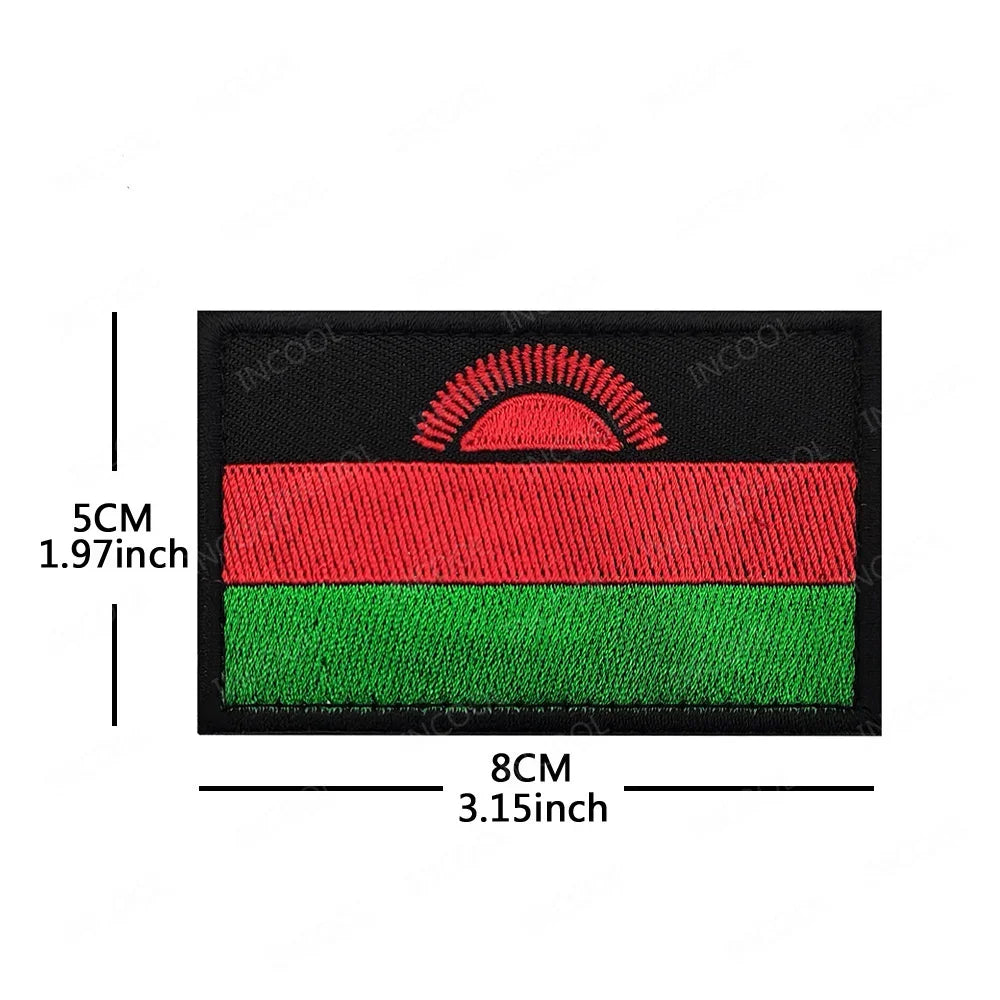 Africa National Flag Embroidered Patches Nigeria South Africa Morocco Eswatini Mauritius Armband Appliques Shoulder Flags Badges