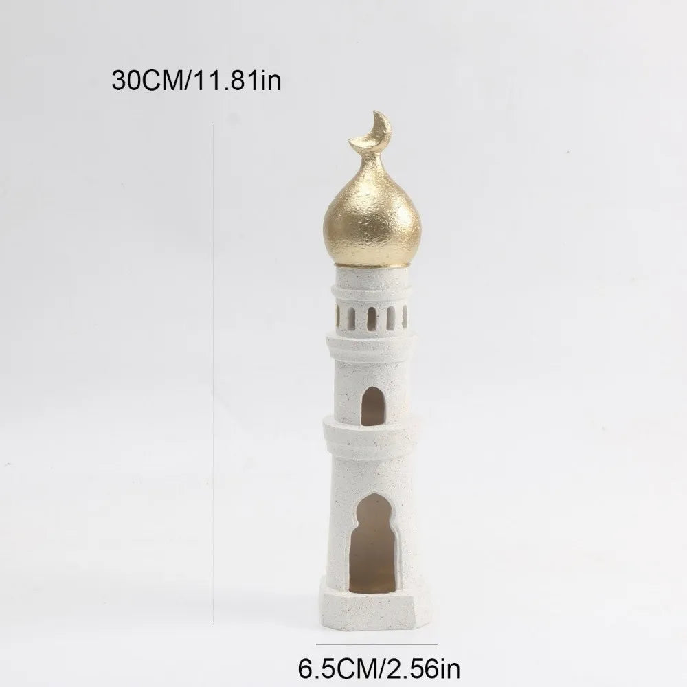 Middle Eastern Style Resin Statue Decor Castle House Kaaba Dome Mosque Islamic Desktop Ornament Islamic Theme Ramadan Muslim