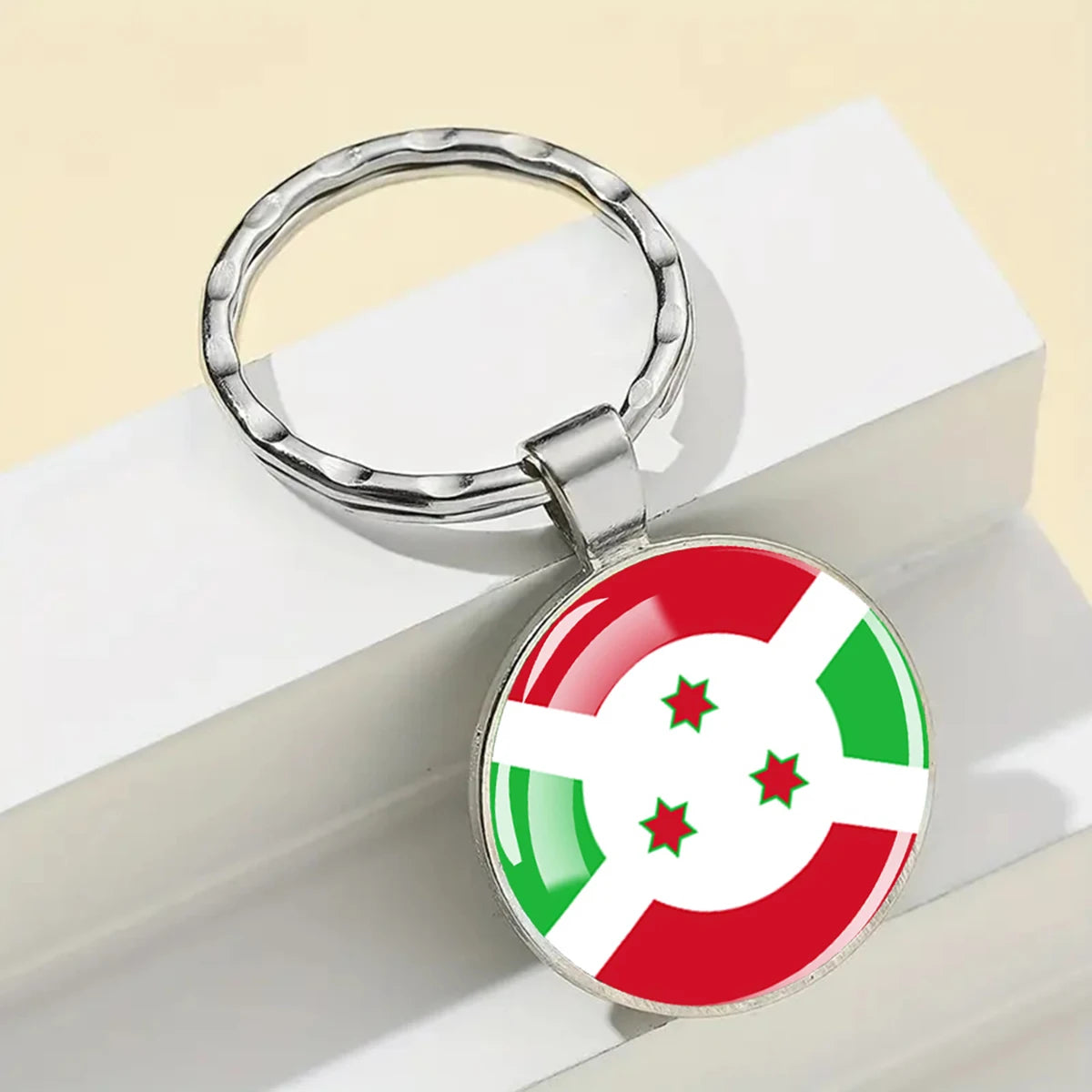 African National Flags Keychain Africa Country Algeria South African Morocco Egypt Nigeria Flag Glass Key Chain Patriot Gift
