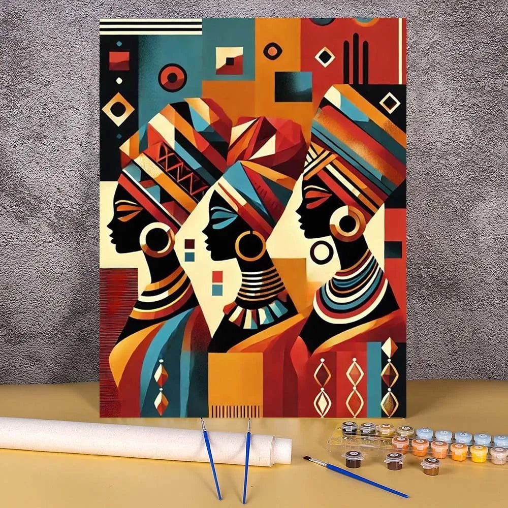 African Woman Paint By Numbers HandPainted Kit On Canvas DIY Oil Painting Set Pictures By Number Home Decoration Wall Art Gift