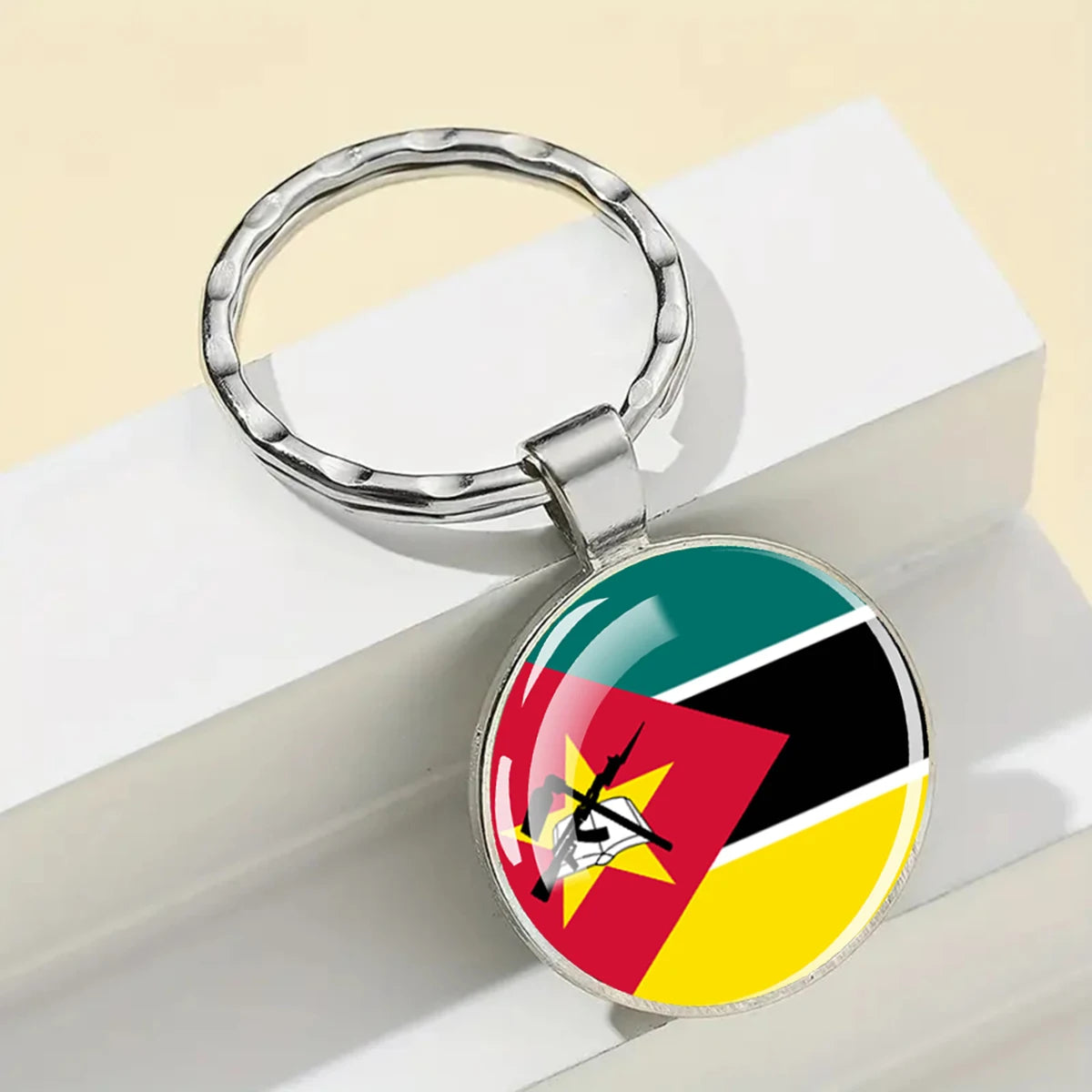 African National Flags Keychain Africa Country Algeria South African Morocco Egypt Nigeria Flag Glass Key Chain Patriot Gift