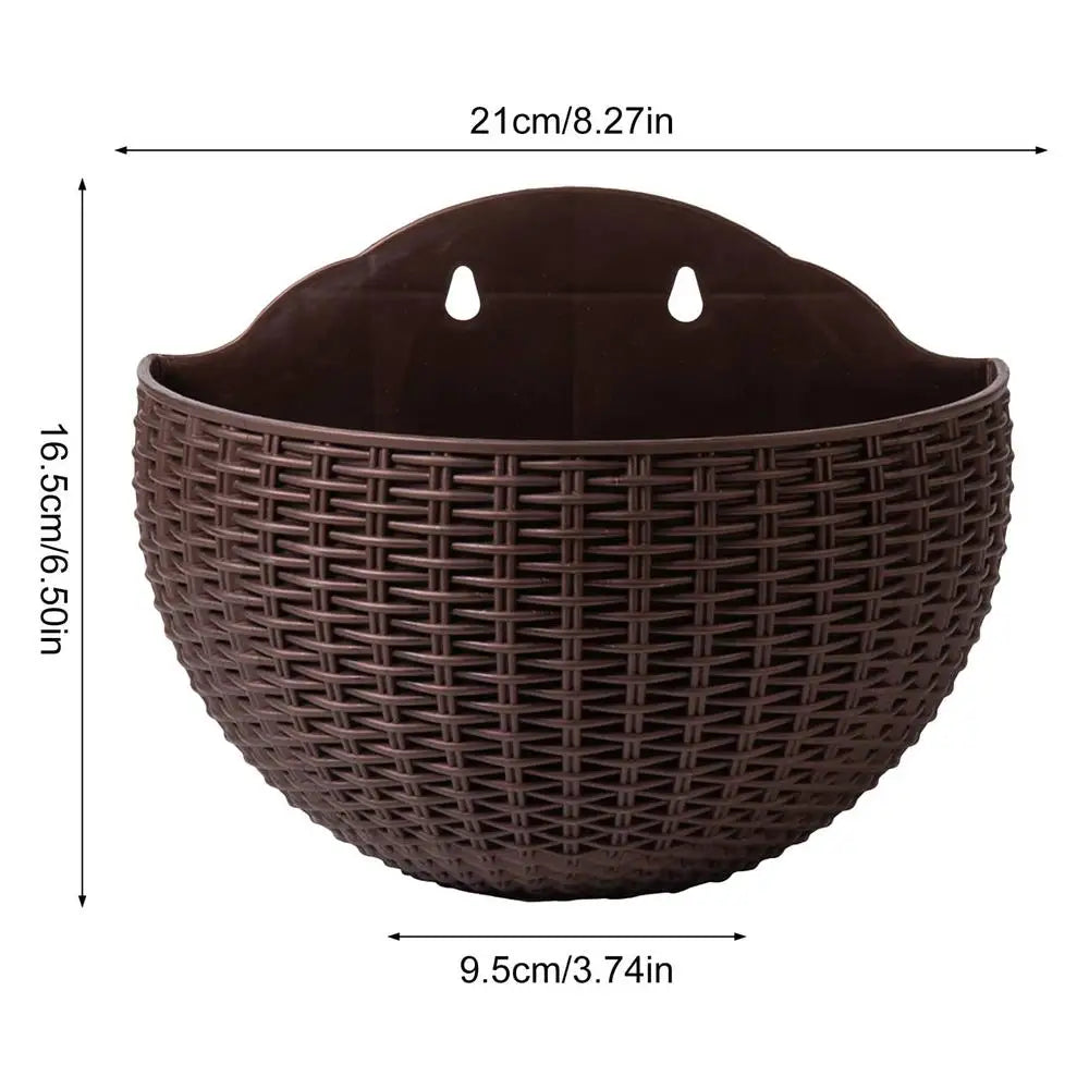 Flower Pot Exquisite Wall-mounted Plastic Wall Hanging Basket Flowerpot for Outdoor Garden Balcony Planter Bucket Home Decor