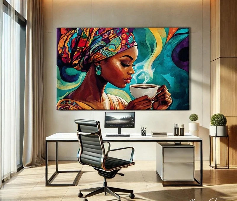 African Women Art Painting Poster Colourful Abstract African American Wall Art African Canvas Paintings Home Bedroom Decor