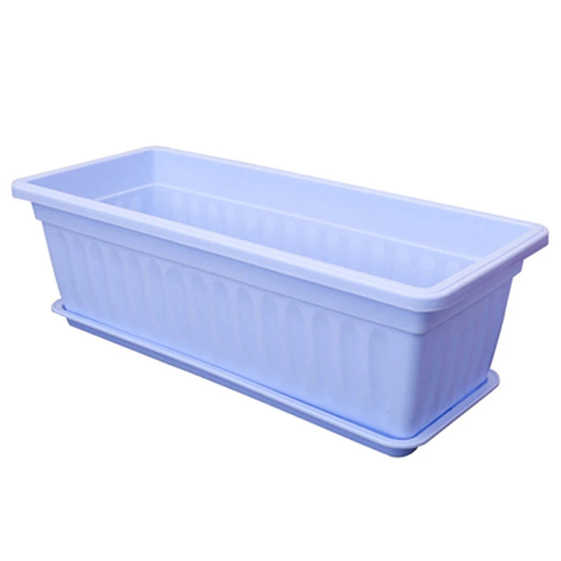 Breathable Plastic Rectangular Flowerpots 1Set Vegetable Planters For Balcony Indoor Gardening Plant Pot Home Garden Decor