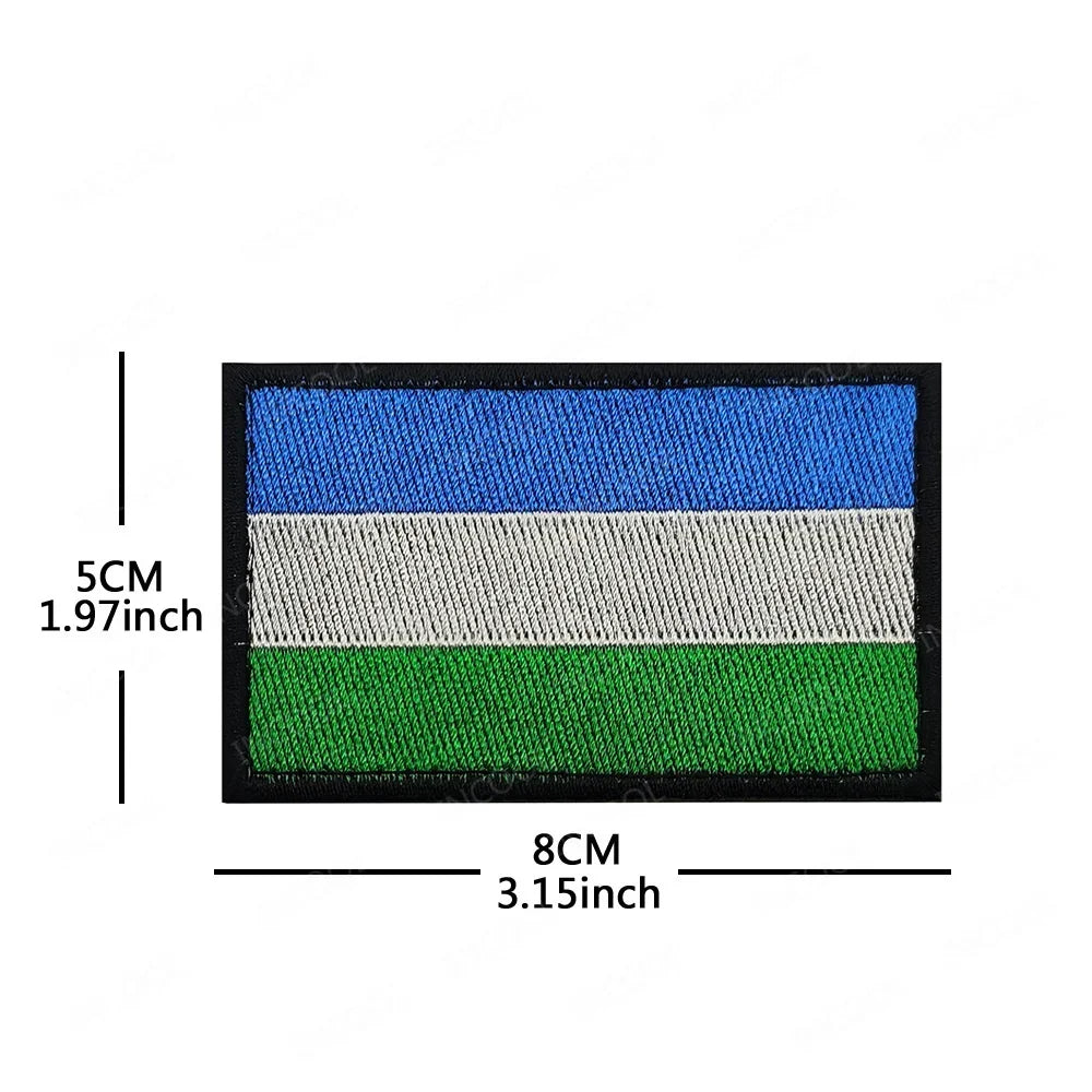 Africa National Flag Embroidered Patches Nigeria South Africa Morocco Eswatini Mauritius Armband Appliques Shoulder Flags Badges