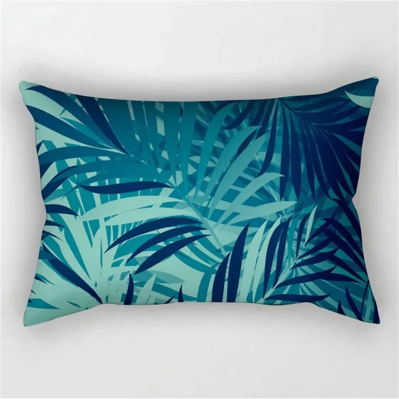 30X50cm Green Tropical Leaf Pattern Printing Decorative Living Room Backrest Home Furnishing Polyester Rectangular Pillowcase