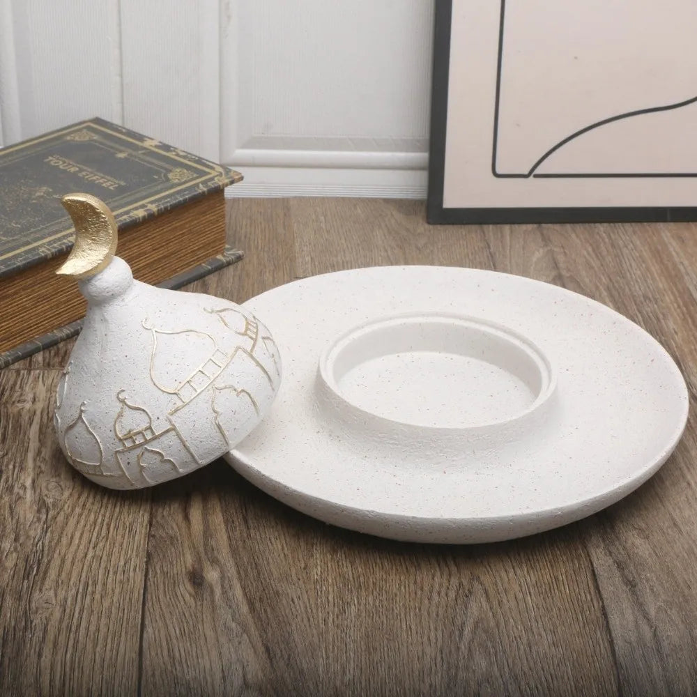 Middle Eastern Style Resin Statue Decor Castle House Kaaba Dome Mosque Islamic Desktop Ornament Islamic Theme Ramadan Muslim