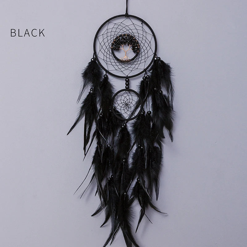 Dream Catcher Living Room Hanging Ornaments Crystal Tree of Life Hand-woven Wind Chimes Birthday Festival Gifts Home Decorations