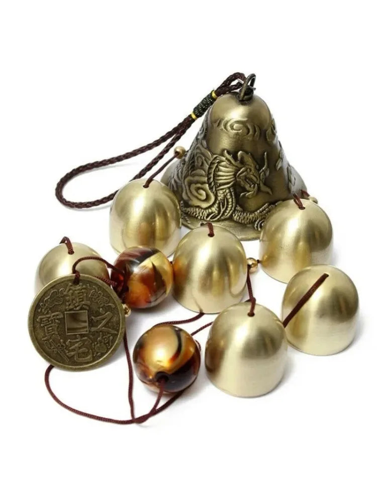 Garden Wind Chimes Dragon Bells Lucky Metal Copper Alloy Hanging Wall Mounted Bells Wall Decorations Home Furnishings