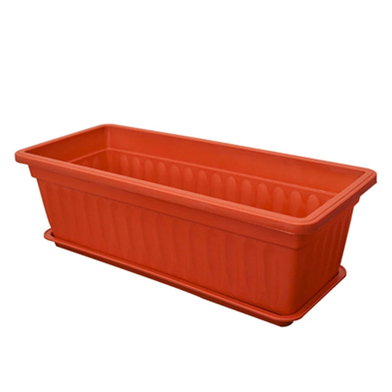 Breathable Plastic Rectangular Flowerpots 1Set Vegetable Planters For Balcony Indoor Gardening Plant Pot Home Garden Decor