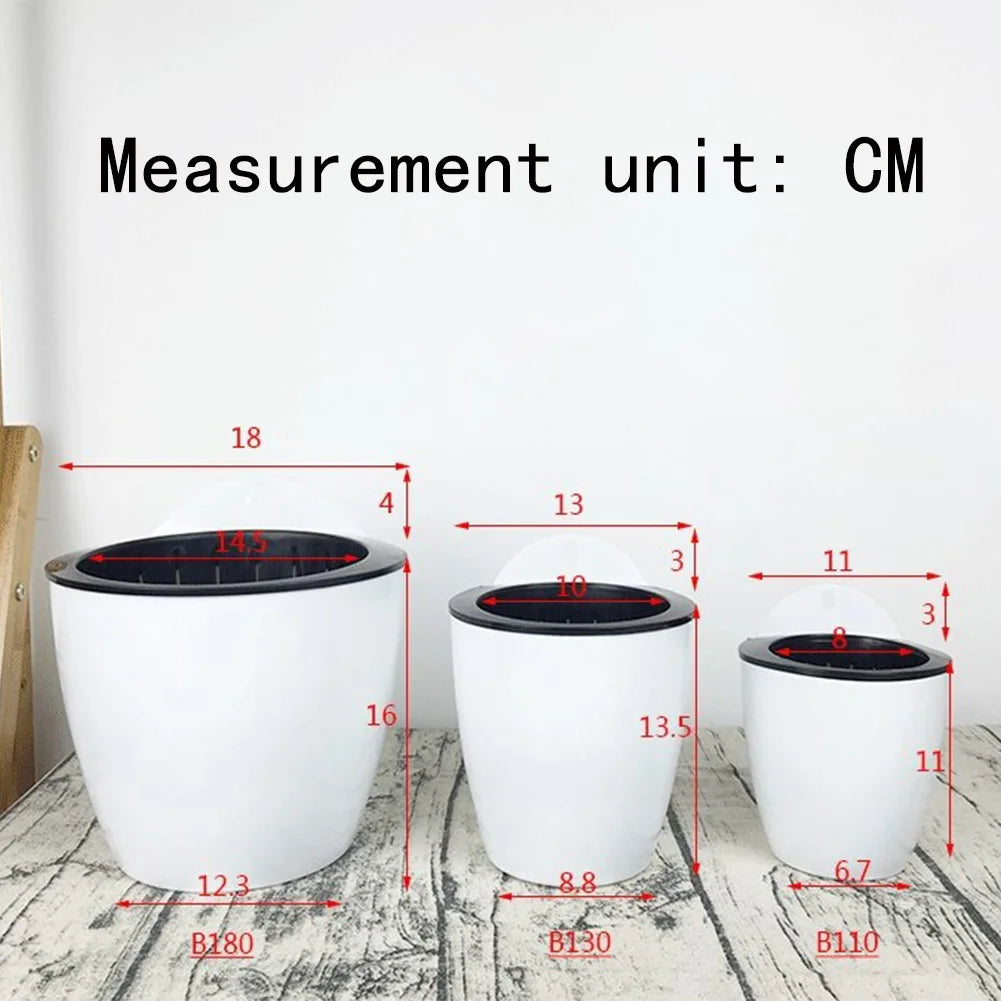 Wall-mounted Flower Pot Automatic Water-absorbing Plastic Green Dill Soil Or Hydroponics System Pot For Wall Balcony Flower Pot