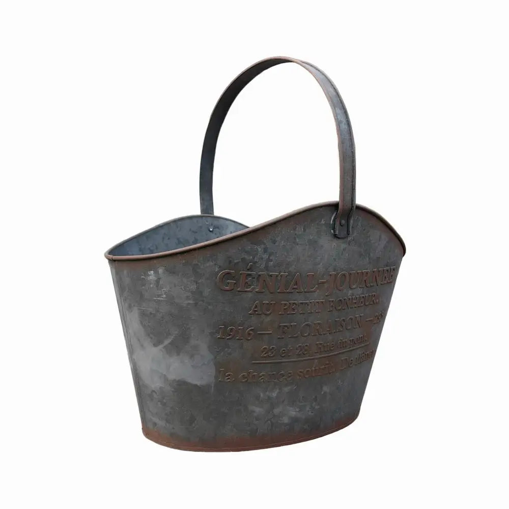 Metal Ironwork Flower Basket Home Furnishings Courtyard Tool Storage Hanging Basket Garden Balcony European Retro Style Decorate
