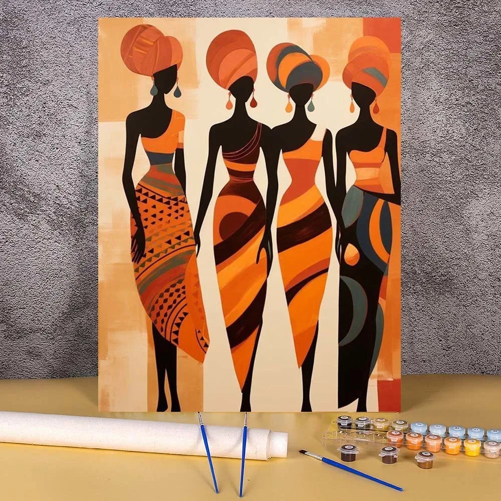 African Woman Paint By Numbers HandPainted Kit On Canvas DIY Oil Painting Set Pictures By Number Home Decoration Wall Art Gift