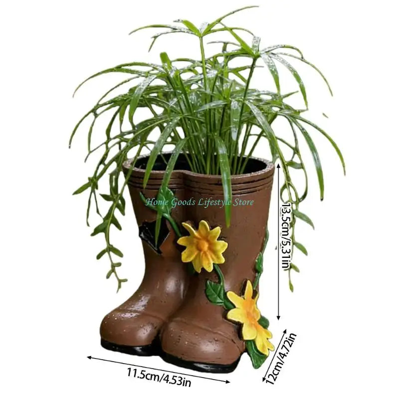 E74E Boot Planter Decorative Planter Boot Design Flower Pot Gardens Home Decors Gift