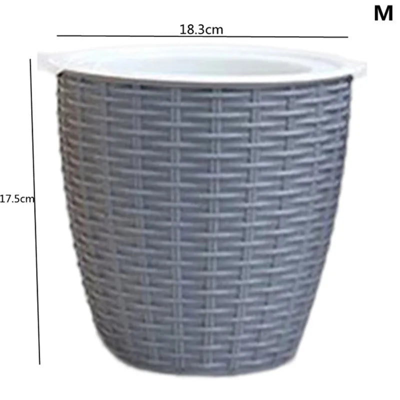 Brick Pattern Flowerpot Imitation Metal Plastic Flower Pot Square And Tall Type For Gardening Potted Plants горшок для цветов FU