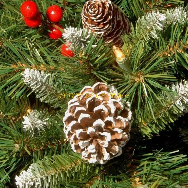 Pre-Lit Artificial Christmas Hanging Basket, Outdoor Decoration with Pine Red Berries Pinecones, Festive Hanging Planter with