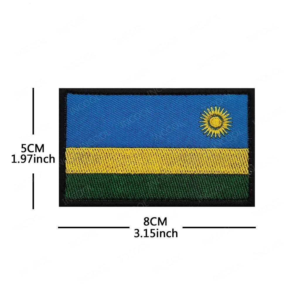 Africa National Flag Embroidered Patches Nigeria South Africa Morocco Eswatini Mauritius Armband Appliques Shoulder Flags Badges