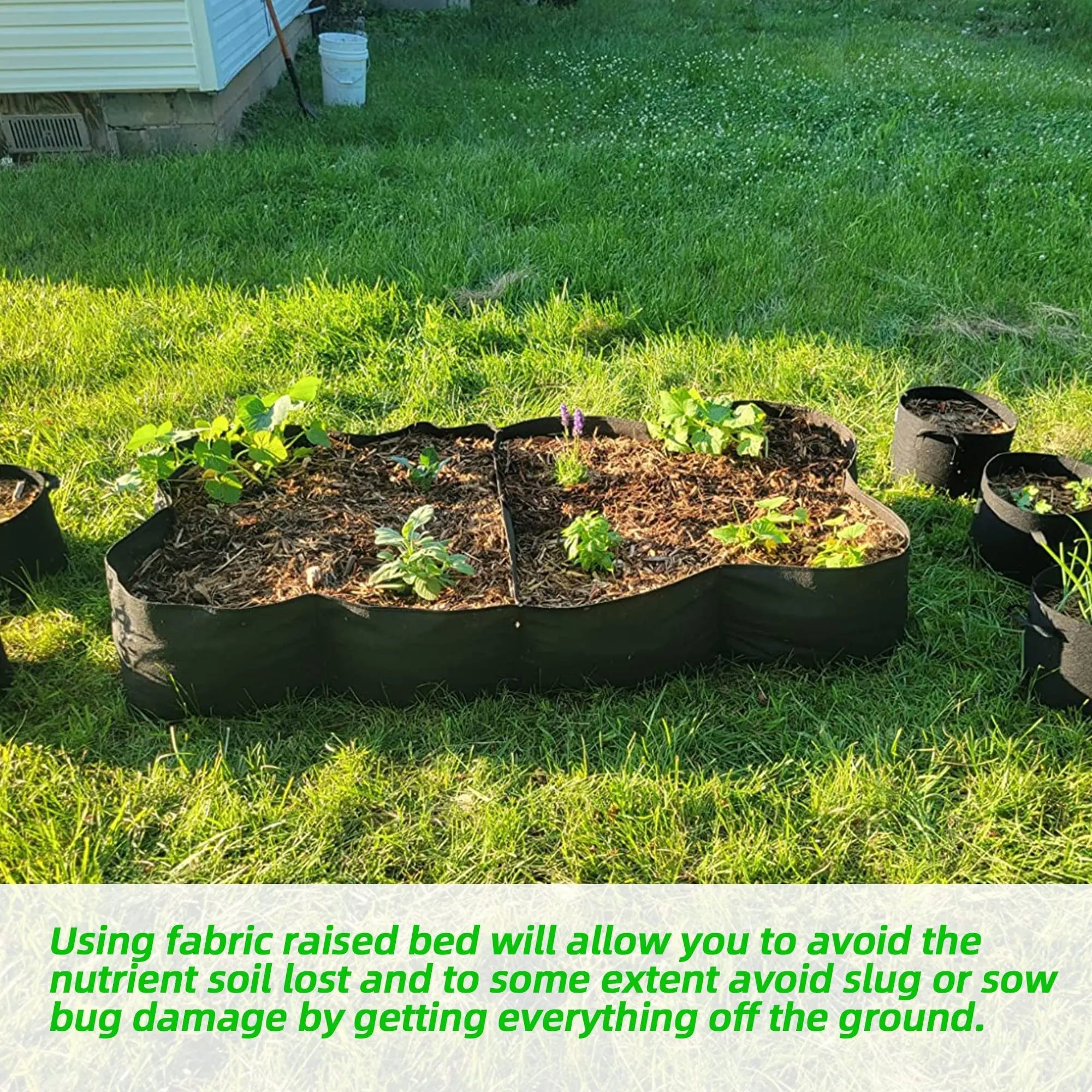 Fabric Raised Garden Bed Plant Grow Bags Planter Raised Beds for Growing Vegetables Potatoes Flowers Rectangle Planting Containe