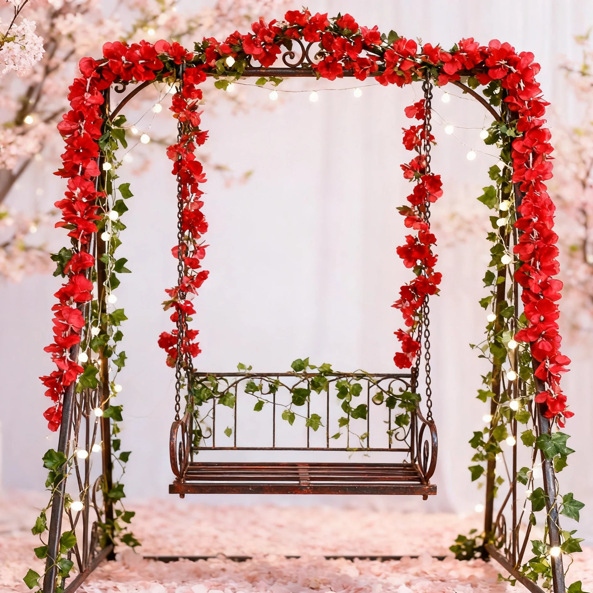 Artificial Plants Vine Home Furnishing Birthday Party Decoration Outdoor Garden Valentine's Day Bridal Wreath Wedding Arch Props
