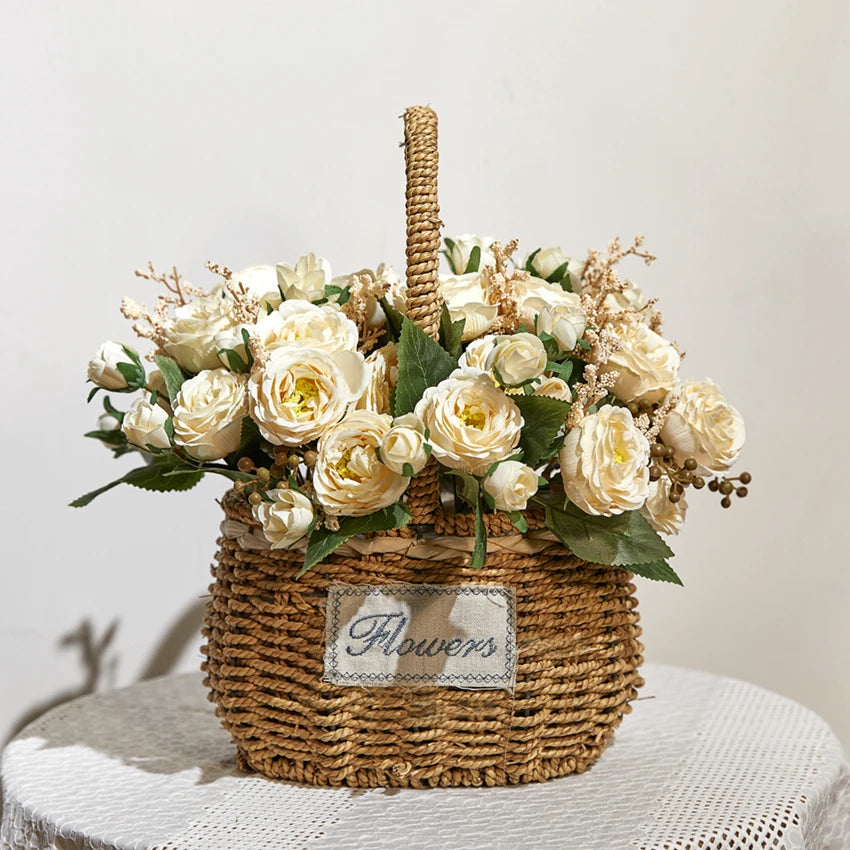 Artificial Flowers Peony Home Wedding Room Autumn Decora Festival Party Garland Outdoor Garden Diy Gifts Furnishing Silk Roses
