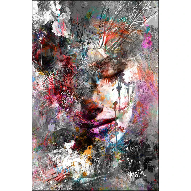 Modern Abstract Woman Face Wall Art Canvas Painting Graffiti Posters and Prints Girl Portrait Street Pop Art Pictures Home Decor