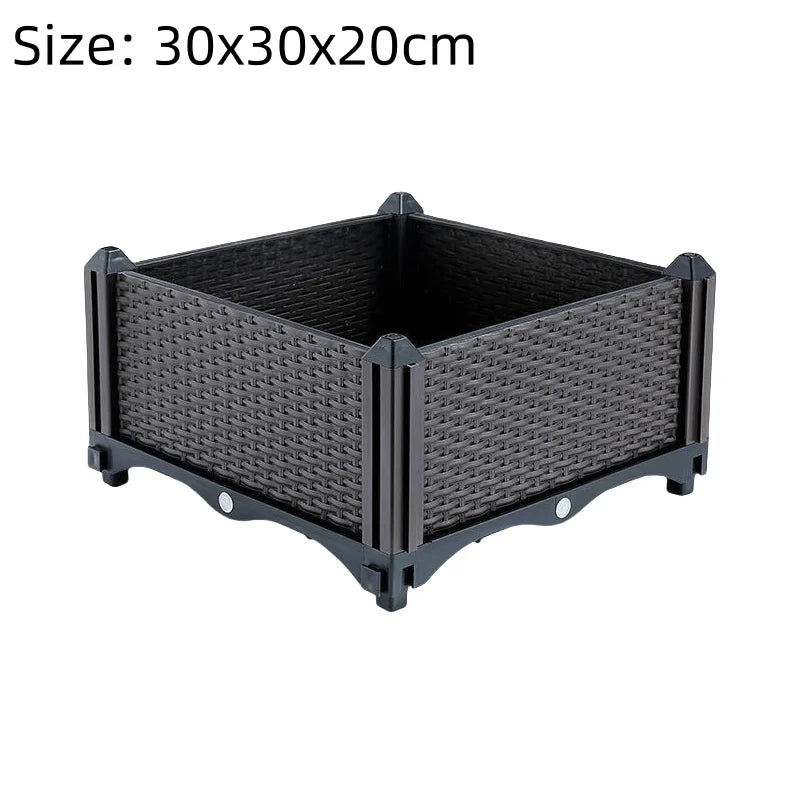 Self-Watering Planters Box Large For Balcony Garden Thickened Material Square Veg Planting Kit Modular Design Home Courtyard