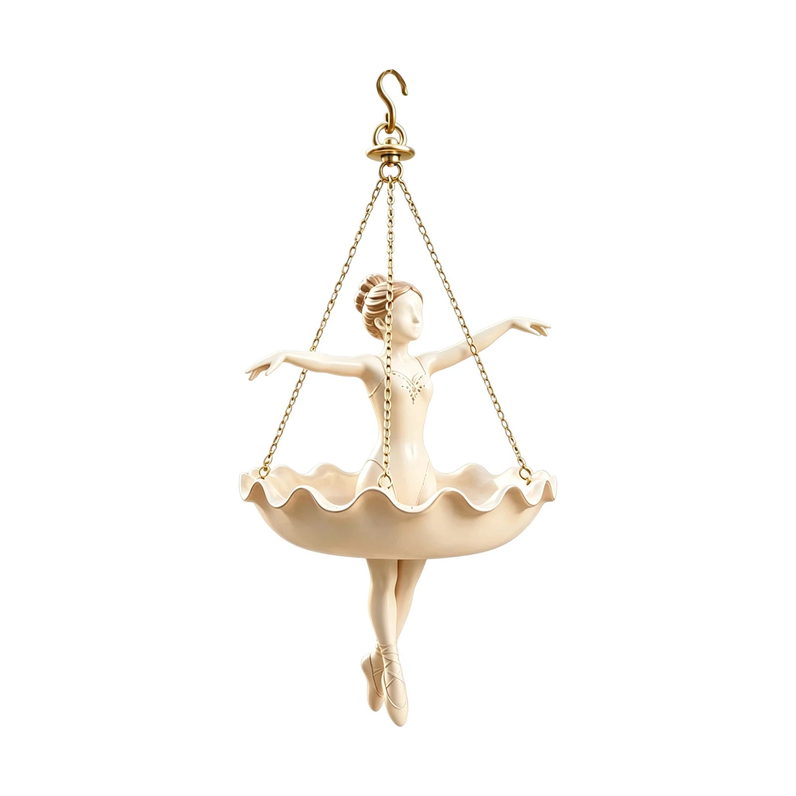 Novelty Ballerina Shaped Planter Family Exquisite Ruffled Trim Hanging Plant Pot Family Indoor Outdoor Decorative Flower Holder