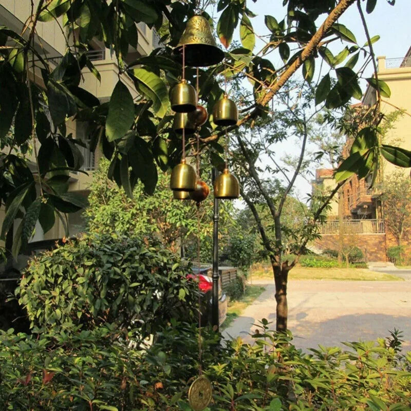 Garden Wind Chimes Dragon Bells Lucky Metal Copper Alloy Hanging Wall Mounted Bells Wall Decorations Home Furnishings
