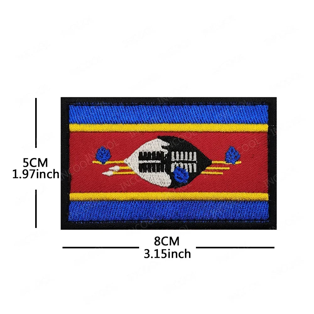 Africa National Flag Embroidered Patches Nigeria South Africa Morocco Eswatini Mauritius Armband Appliques Shoulder Flags Badges