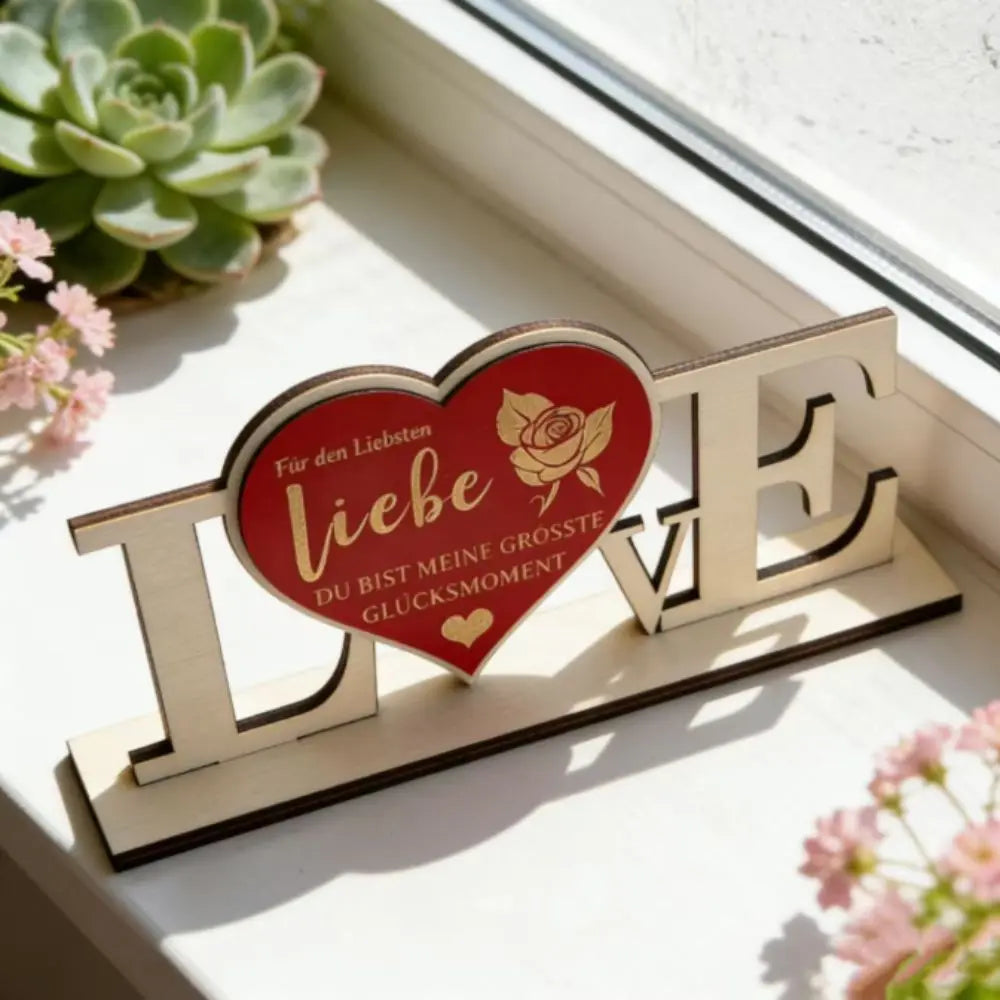 Handicraft Wooden Ornament Home Decoration Commemorative Gift Wooden Crafts Wooden Material Love Platform