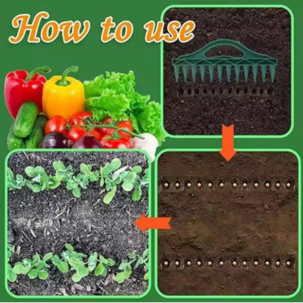 Gardening Seed Planter Manual Seed Spacing Planter 12-Hole Seed Spacer and Seeder Tool Flower Planter Seeding Hole Sowing Tool
