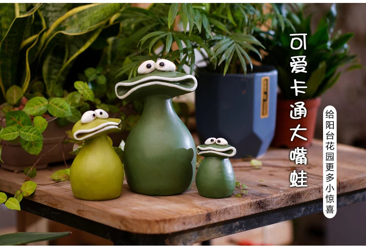 Cartoon Creative Big Mouth Frog Garden Balcony Desktop Decoration Rural Home Furnishings Creative Fashion Decoration Toys