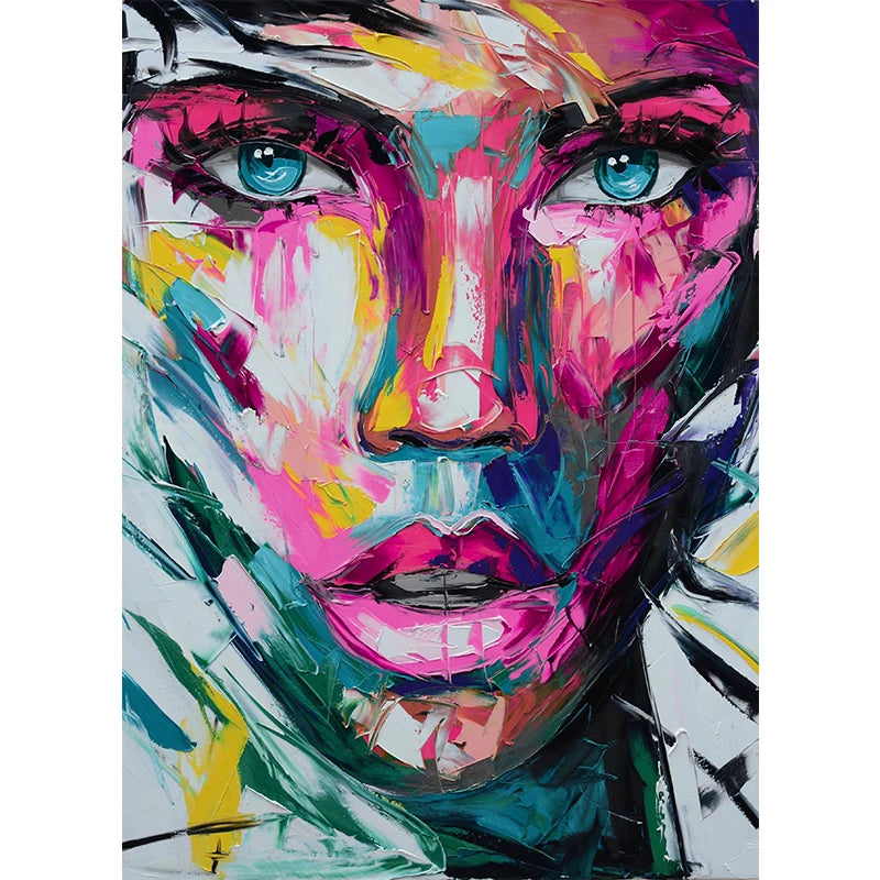 Modern Abstract Woman Face Wall Art Canvas Painting Graffiti Posters and Prints Girl Portrait Street Pop Art Pictures Home Decor