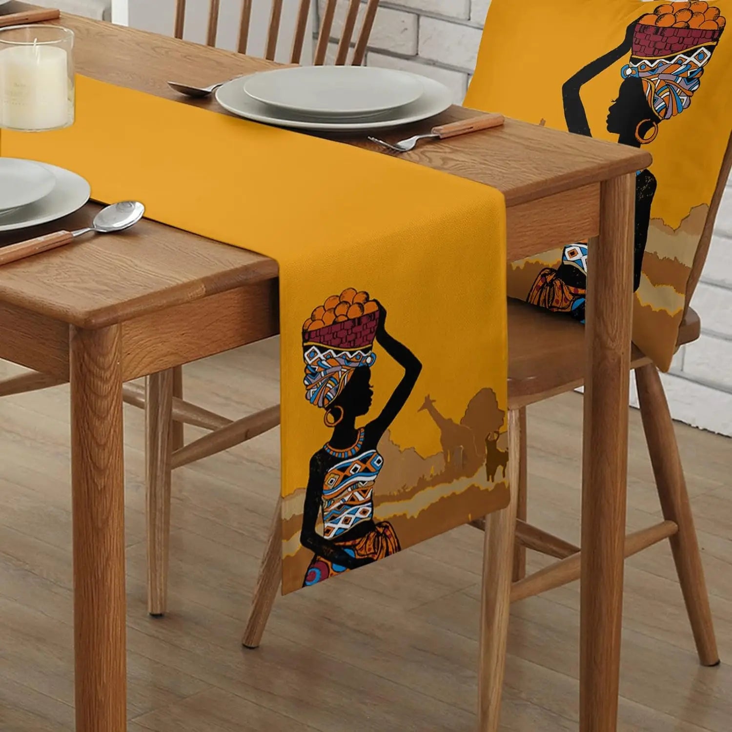 Black Girl African Egyptian Women Linen Table Runners Dresser Scarves Table Decor Farmhouse Table Runners Party Decorations
