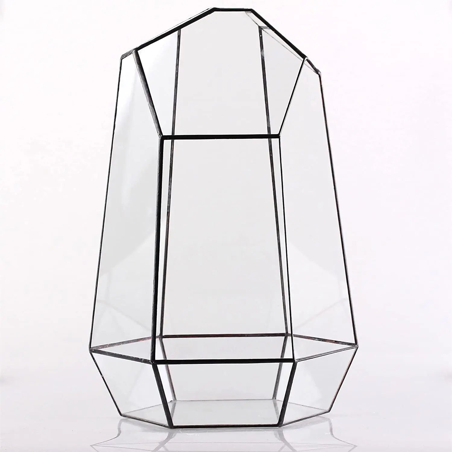 Home Garden Decoration Glass Planter Handmade Irregular Large Flower Pot 16inches Tall Geometric Glass Terrarium or Air Plants