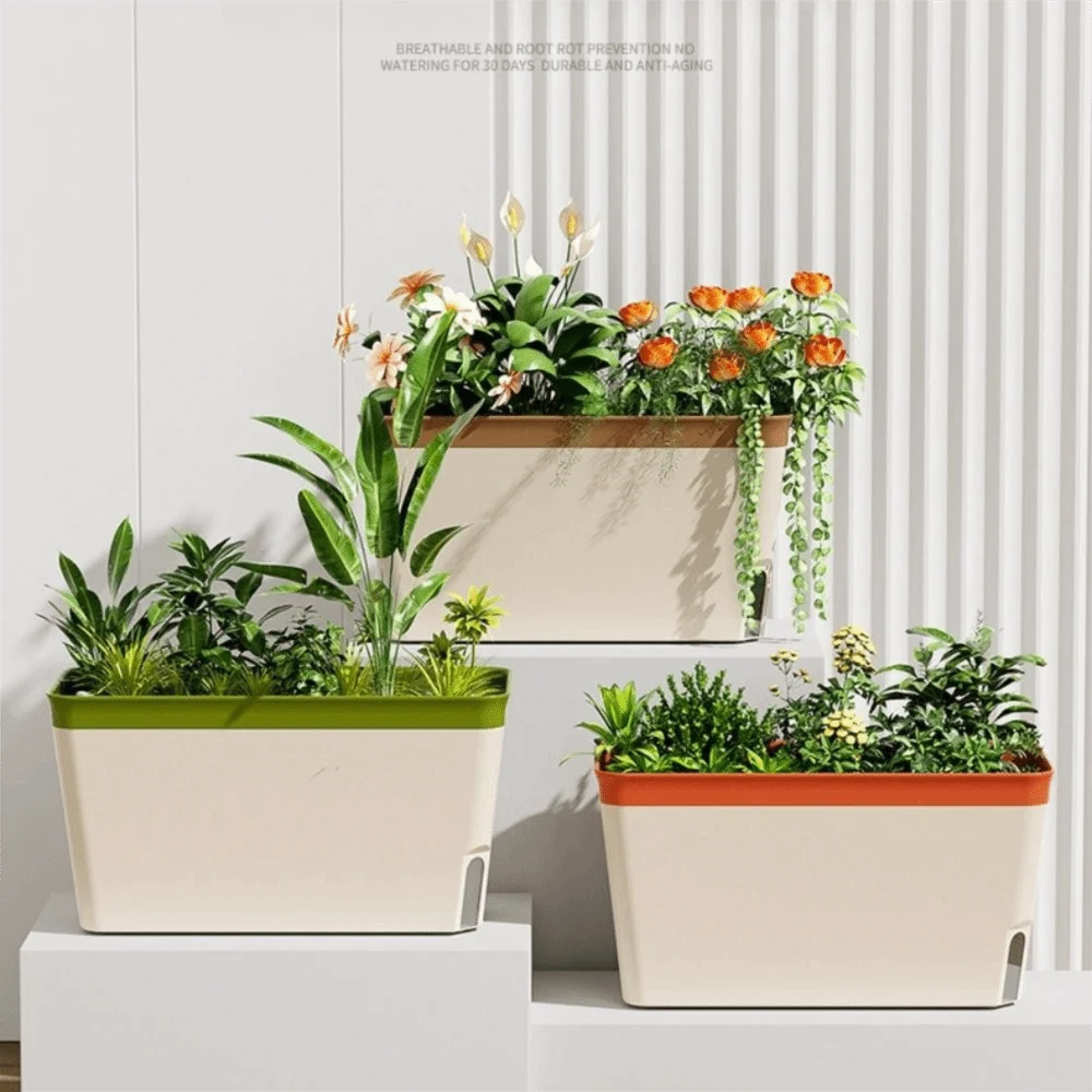 High Quality Modern Self Watering Planter Pots Decorative Visual Water Level Window Herb Planter Box Indoor Planter Vegetables