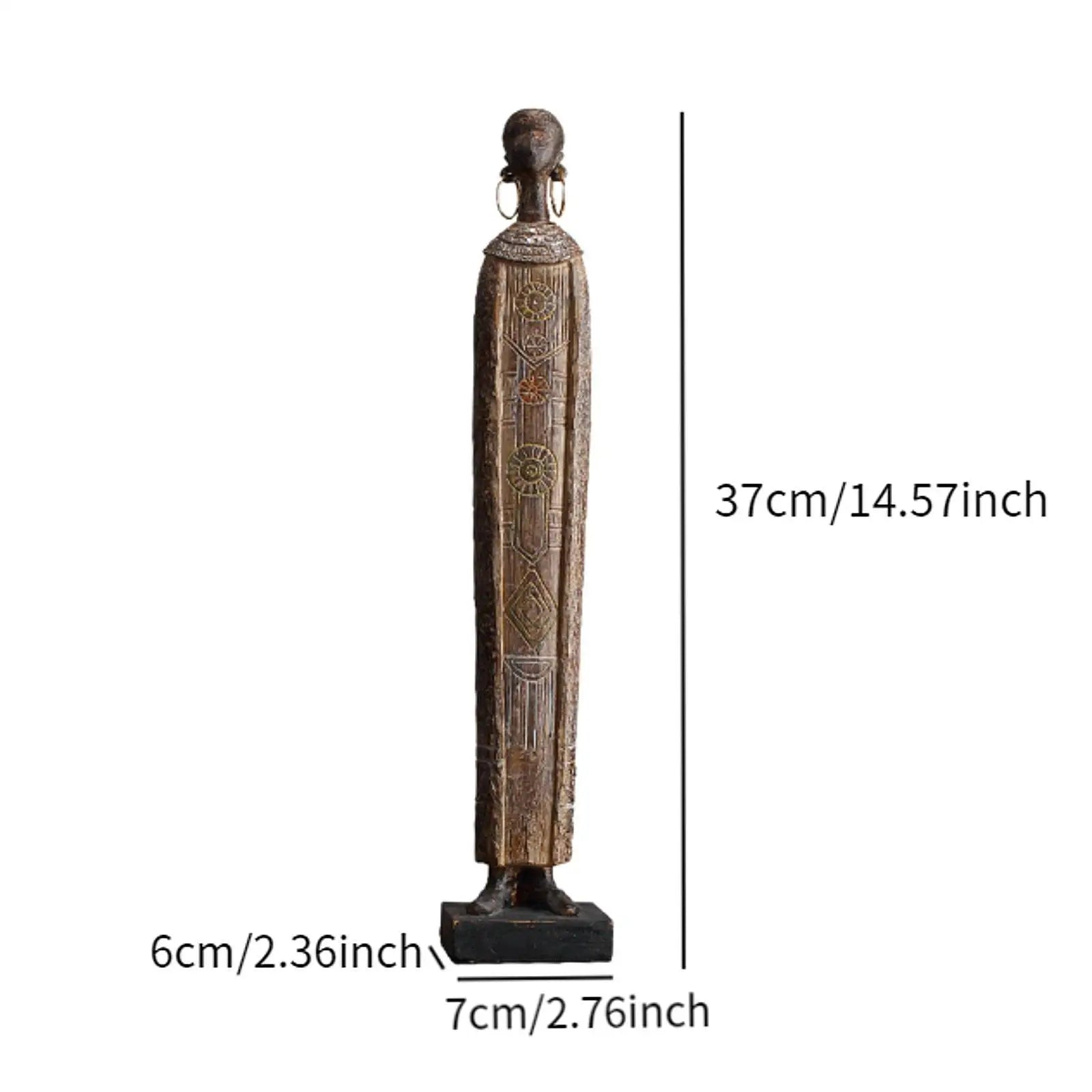 African Statue Sculpture Resin Figurines Women Girl for Home Cabinet Hotel